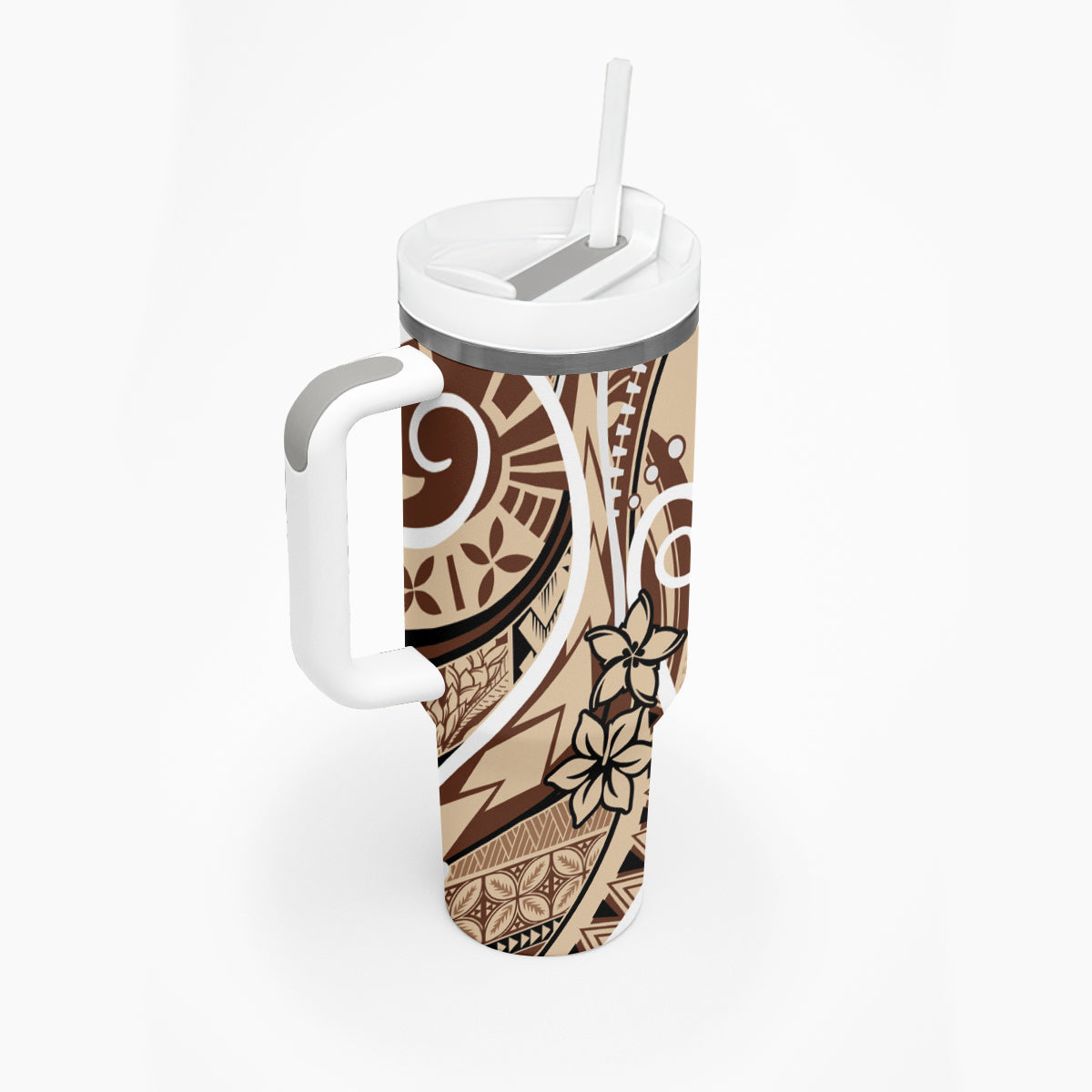 Samoa Siapo Classic Motif Tumbler With Handle Manuia le tutoatasi o Samoa Independence LT7 - Polynesian Pride