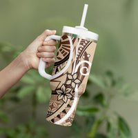 Samoa Siapo Classic Motif Tumbler With Handle Manuia le tutoatasi o Samoa Independence LT7 - Polynesian Pride