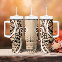 Samoa Siapo Classic Motif Tumbler With Handle Manuia le tutoatasi o Samoa Independence LT7 - Polynesian Pride