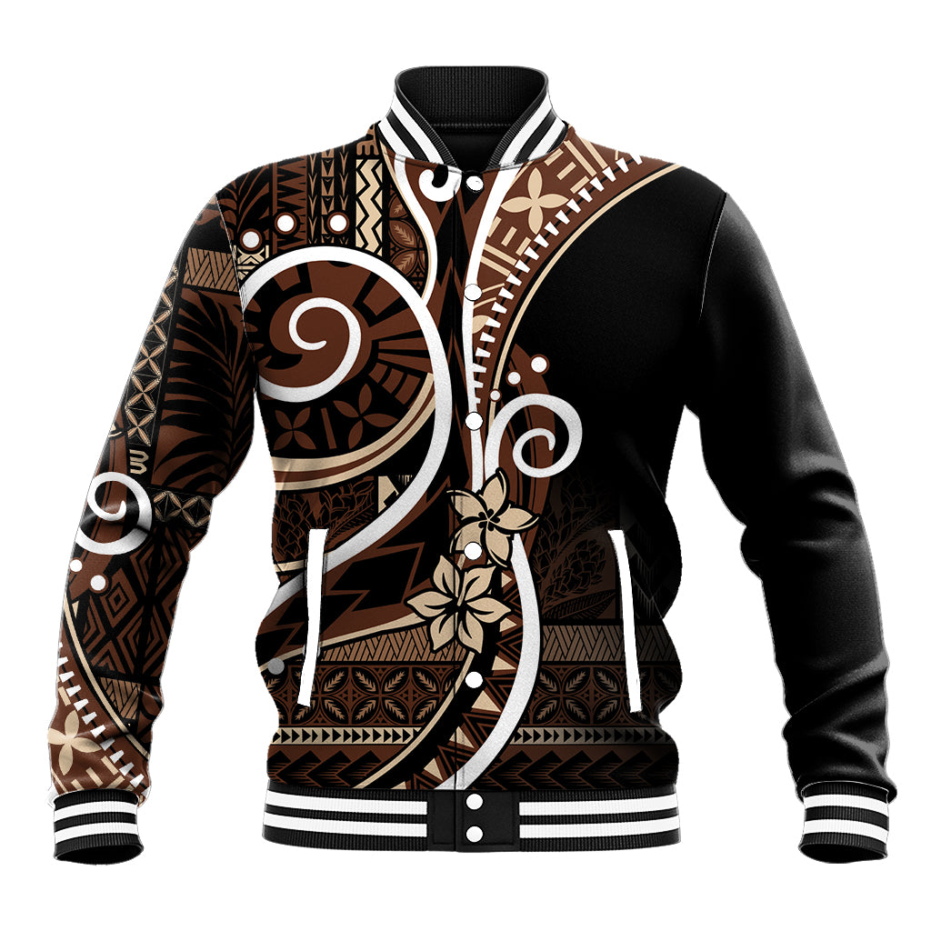 Samoa Siapo Classic Motif Baseball Jacket Manuia le tutoatasi o Samoa Independence Black Style LT7 Unisex Black - Polynesian Pride