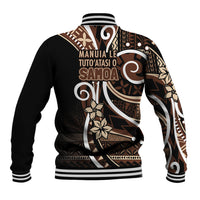 Samoa Siapo Classic Motif Baseball Jacket Manuia le tutoatasi o Samoa Independence Black Style LT7 - Polynesian Pride