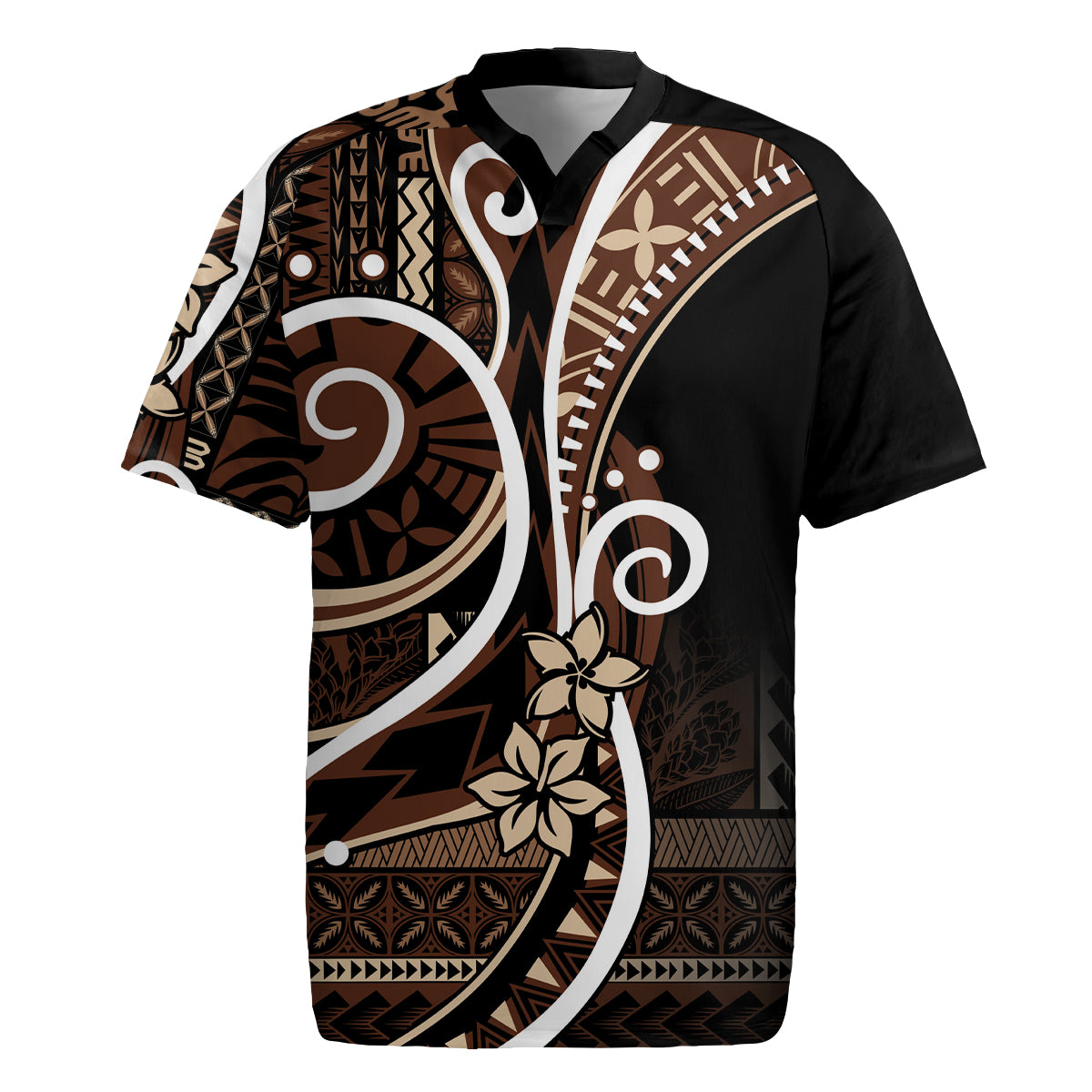 Samoa Siapo Classic Motif Rugby Jersey Manuia le tutoatasi o Samoa Independence Black Style LT7 Black - Polynesian Pride