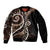 Samoa Siapo Classic Motif Sleeve Zip Bomber Jacket Manuia le tuto’atasi o Samoa Independence Black Style