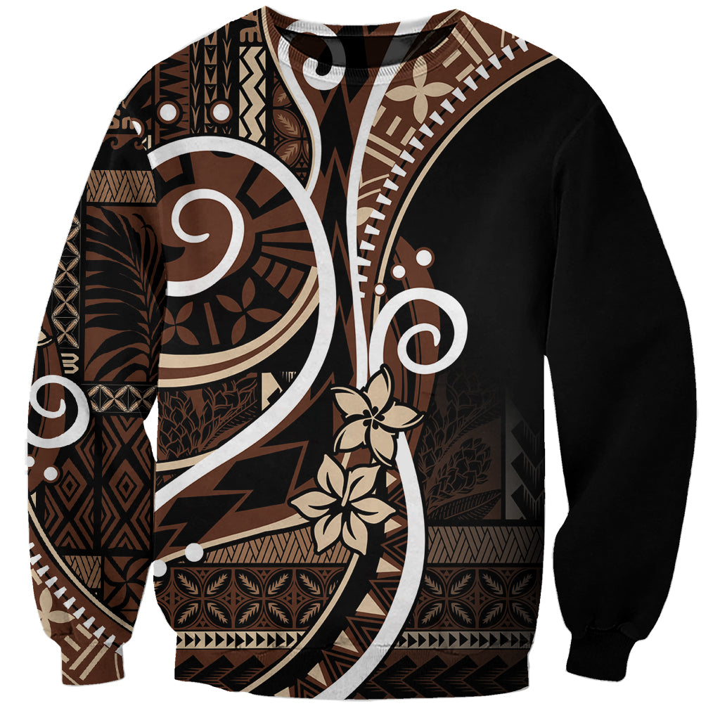 Samoa Siapo Classic Motif Sweatshirt Manuia le tutoatasi o Samoa Independence Black Style LT7 Unisex Black - Polynesian Pride