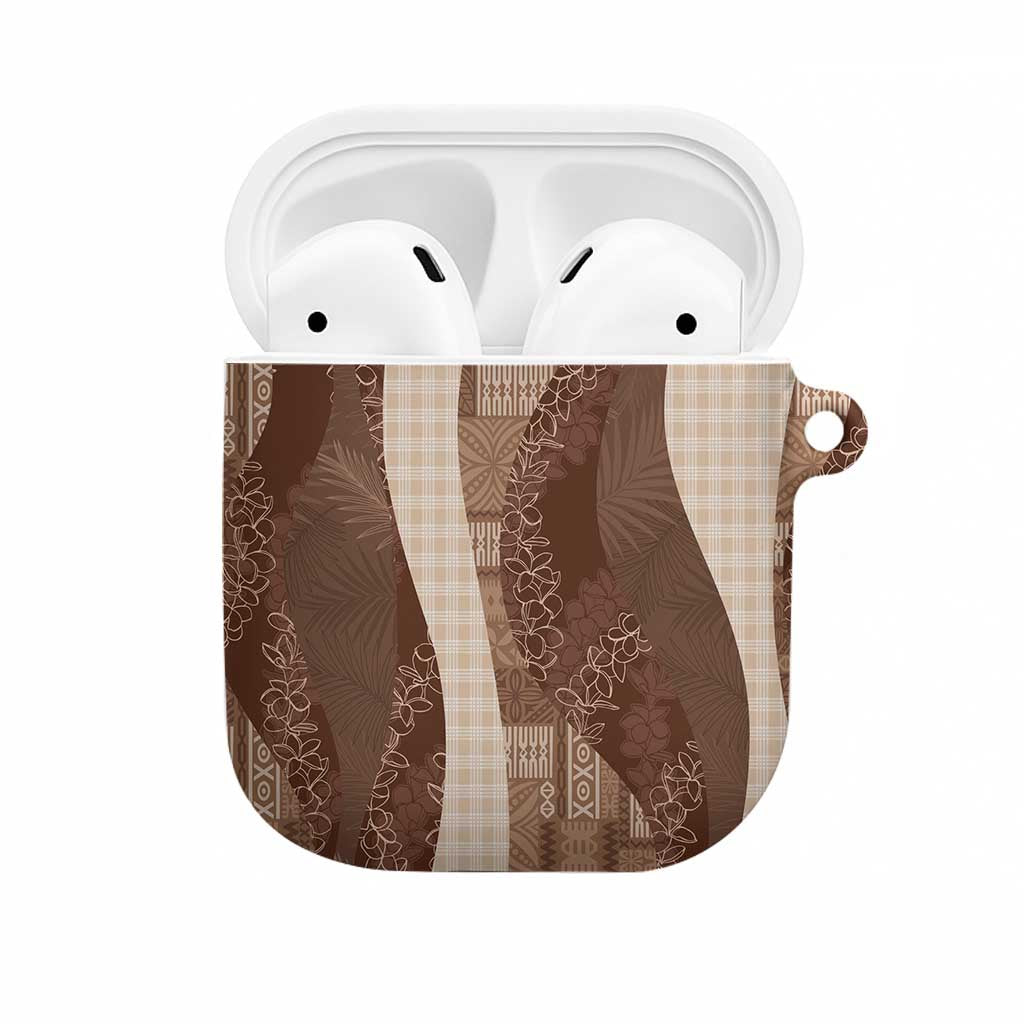 Polynesian Tribal Pattern Patchwork Picturesque AirPods Case Mocha LT7 Mocha - Polynesian Pride
