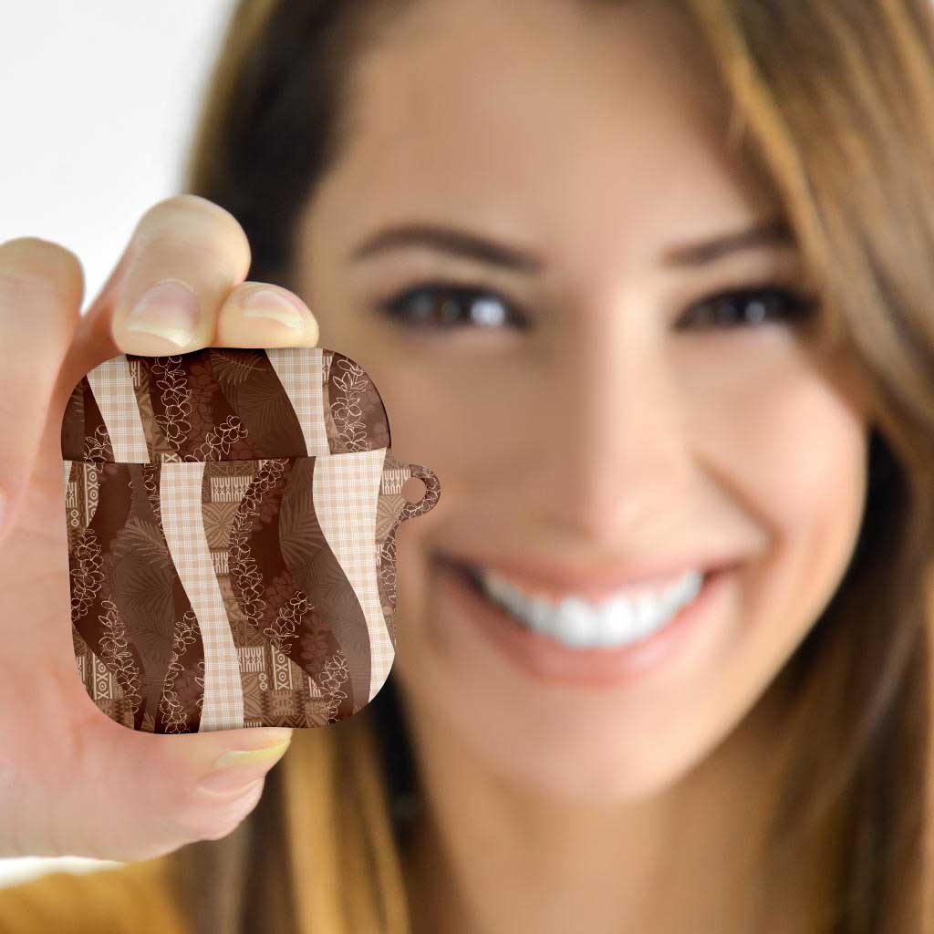 Polynesian Tribal Pattern Patchwork Picturesque AirPods Case Mocha LT7 - Polynesian Pride