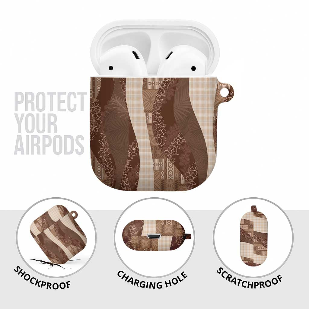 Polynesian Tribal Pattern Patchwork Picturesque AirPods Case Mocha LT7 - Polynesian Pride