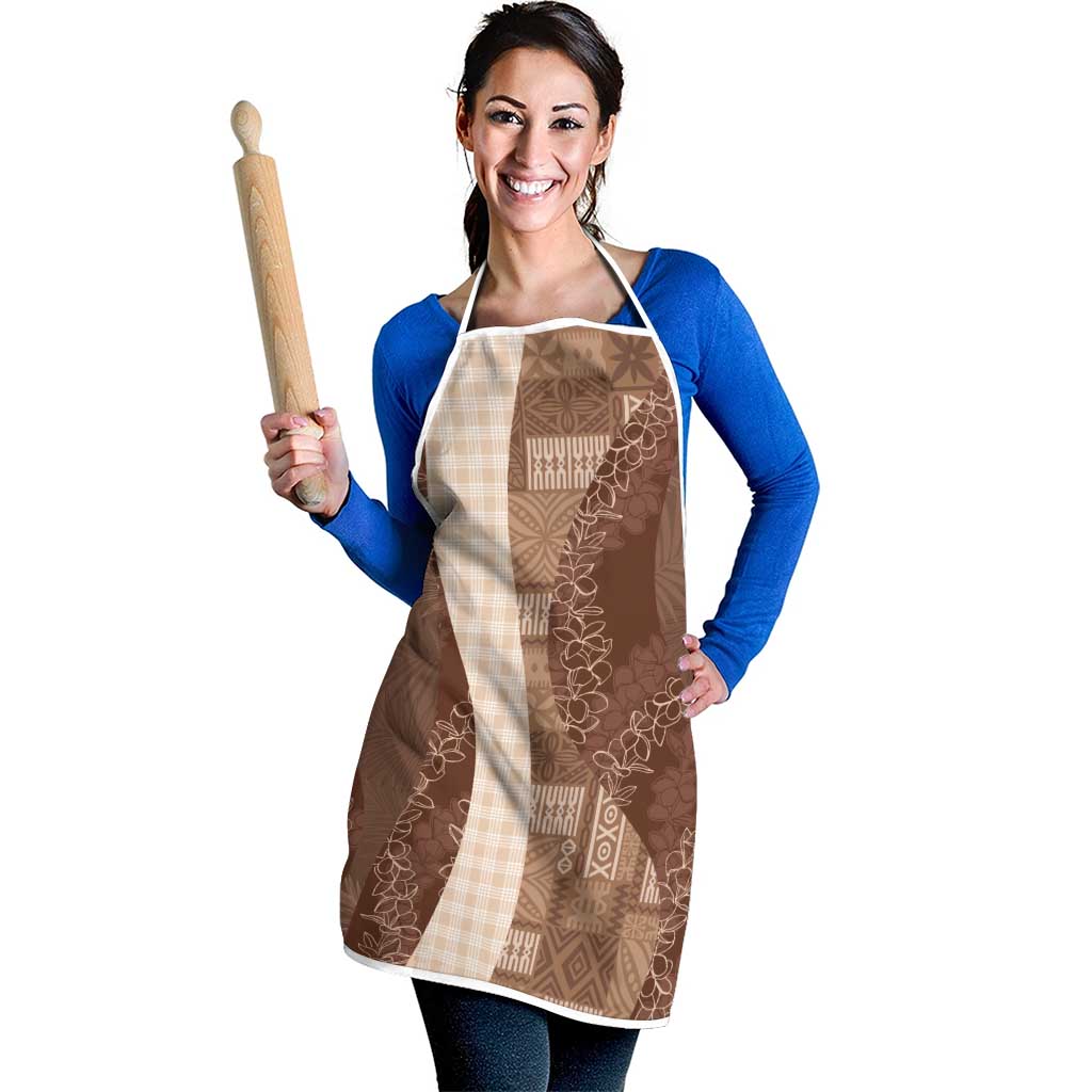 Polynesian Tribal Pattern Patchwork Picturesque Apron Mocha LT7 - Polynesian Pride