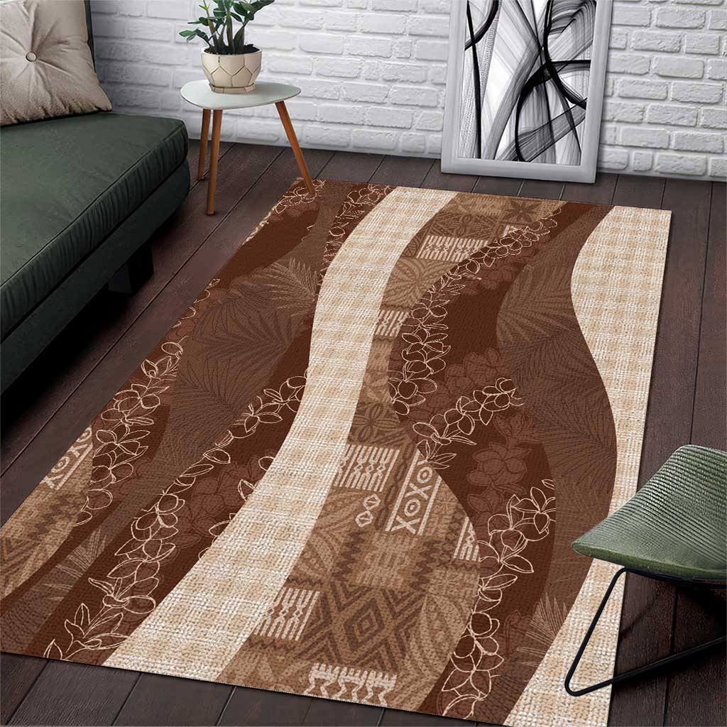 Polynesian Tribal Pattern Patchwork Picturesque Area Rug Mocha LT7 Mocha - Polynesian Pride