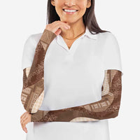 Polynesian Tribal Pattern Patchwork Picturesque Arm Sleeves Mocha LT7 - Polynesian Pride