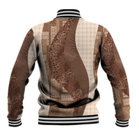 Polynesian Tribal Pattern Patchwork Picturesque Baseball Jacket Mocha LT7 - Polynesian Pride