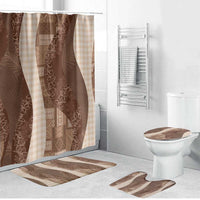 Polynesian Tribal Pattern Patchwork Picturesque Bathroom Set Mocha LT7 Bathroom Set (4 pcs) Mocha - Polynesian Pride