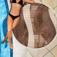 Polynesian Tribal Pattern Patchwork Picturesque Beach Blanket Mocha LT7 - Polynesian Pride