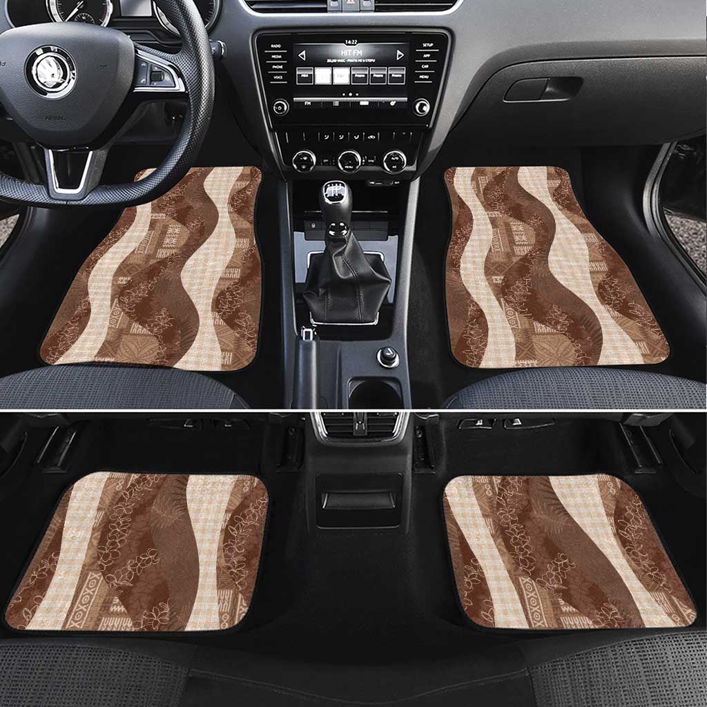 Polynesian Tribal Pattern Patchwork Picturesque Car Mats Mocha LT7 Set 4pcs Mocha - Polynesian Pride