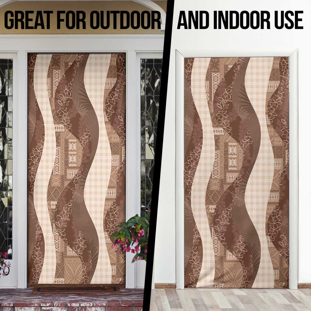 Polynesian Tribal Pattern Patchwork Picturesque Door Cover Mocha LT7 - Polynesian Pride
