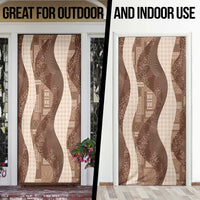 Polynesian Tribal Pattern Patchwork Picturesque Door Cover Mocha LT7 - Polynesian Pride
