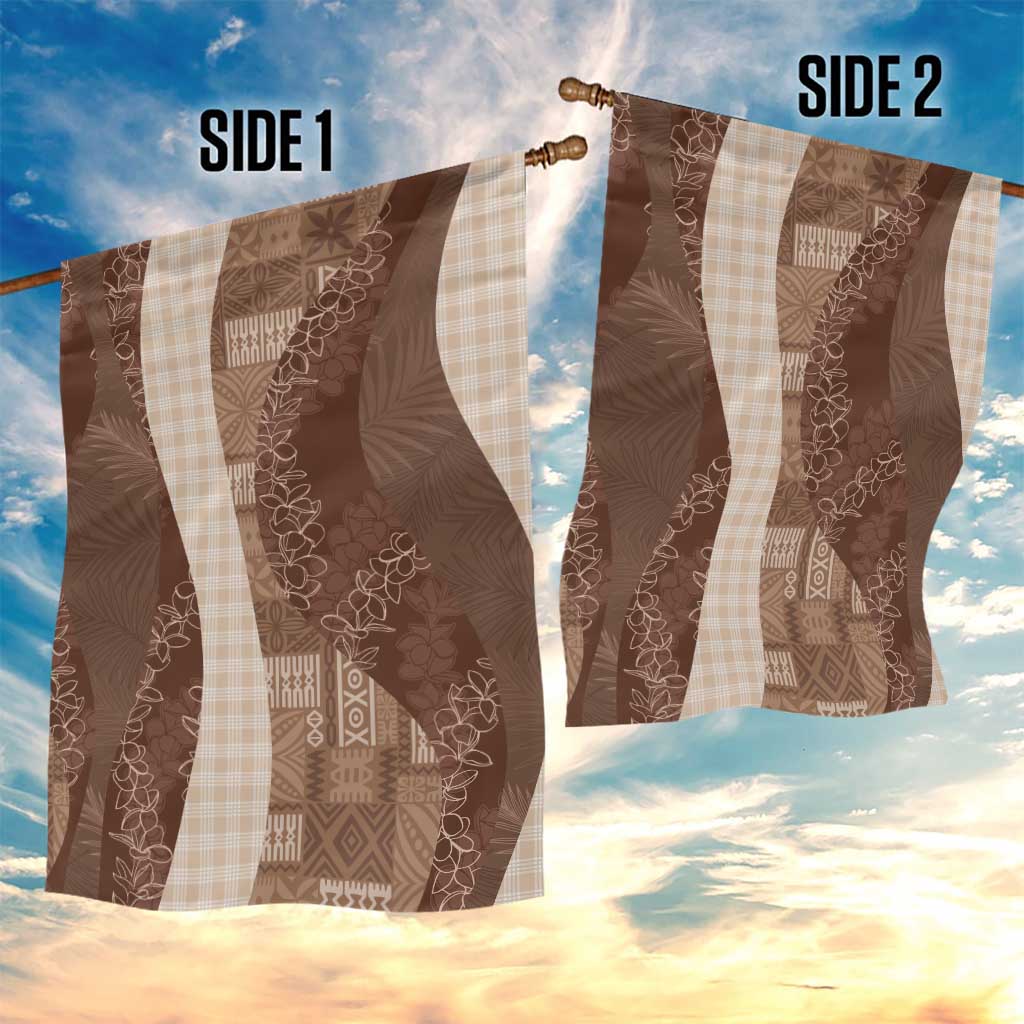 Polynesian Tribal Pattern Patchwork Picturesque Garden Flag Mocha LT7 - Polynesian Pride