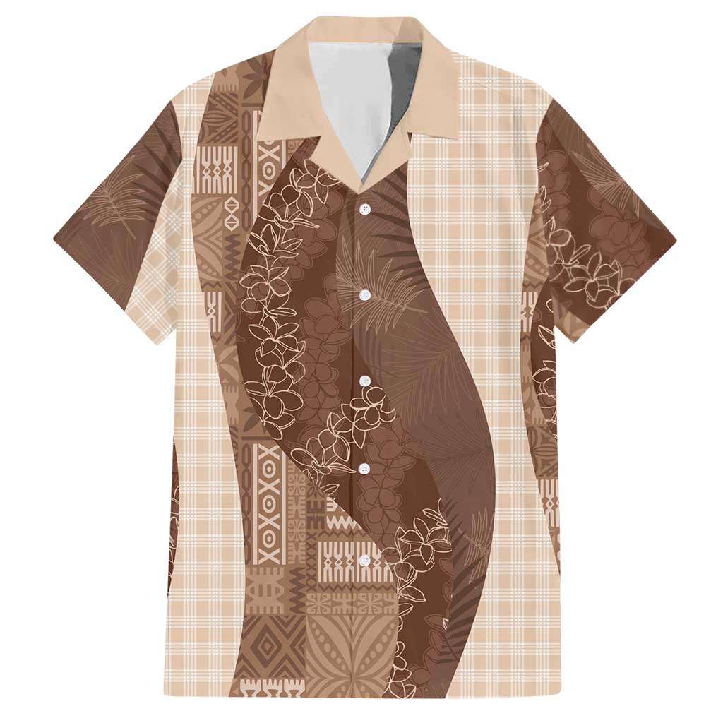 Polynesian Tribal Pattern Patchwork Picturesque Hawaiian Shirt Mocha LT7 Mocha - Polynesian Pride