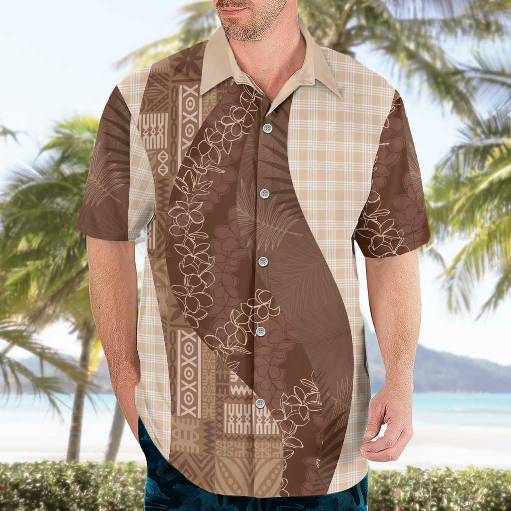 Polynesian Tribal Pattern Patchwork Picturesque Hawaiian Shirt Mocha LT7 - Polynesian Pride
