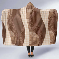Polynesian Tribal Pattern Patchwork Picturesque Hooded Blanket Mocha LT7 One Size Mocha - Polynesian Pride