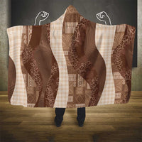 Polynesian Tribal Pattern Patchwork Picturesque Hooded Blanket Mocha LT7 - Polynesian Pride