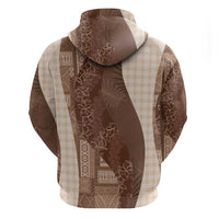 Polynesian Tribal Pattern Patchwork Picturesque Hoodie Mocha LT7 - Polynesian Pride