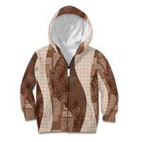 Polynesian Tribal Pattern Patchwork Picturesque Kid Hoodie Mocha LT7 Zip Hoodie Mocha - Polynesian Pride