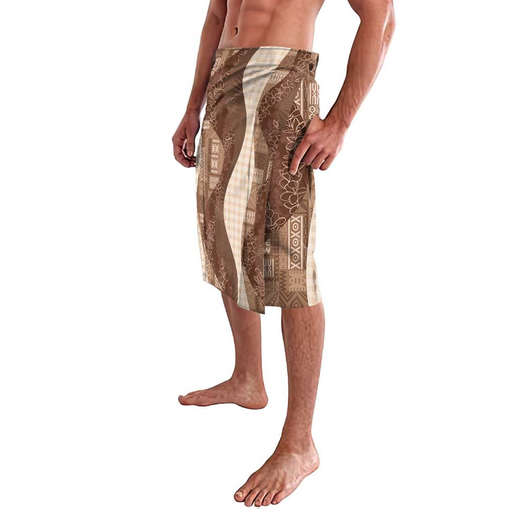 Polynesian Tribal Pattern Patchwork Picturesque Lavalava Mocha LT7 - Polynesian Pride