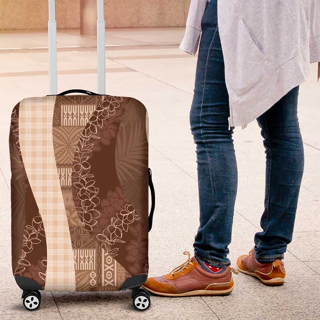 Polynesian Tribal Pattern Patchwork Picturesque Luggage Cover Mocha LT7 Mocha - Polynesian Pride
