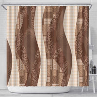 Polynesian Tribal Pattern Patchwork Picturesque Shower Curtain Mocha LT7 - Polynesian Pride