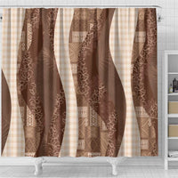 Polynesian Tribal Pattern Patchwork Picturesque Shower Curtain Mocha LT7 - Polynesian Pride