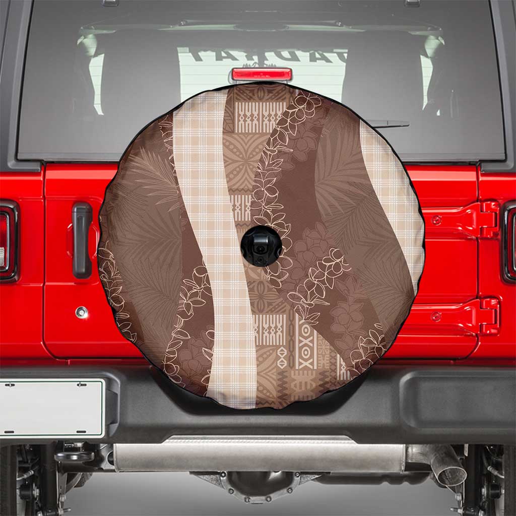Polynesian Tribal Pattern Patchwork Picturesque Spare Tire Cover Mocha LT7 - Polynesian Pride