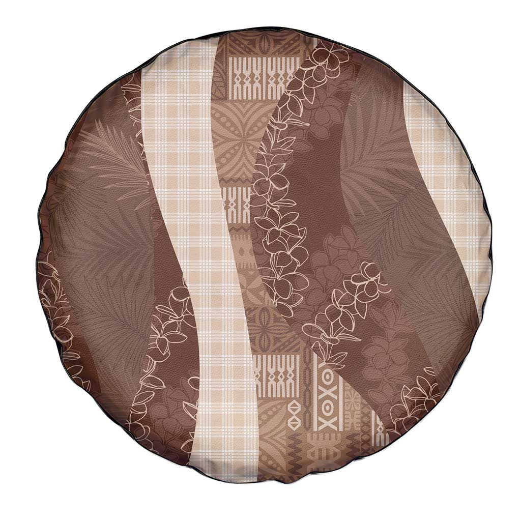 Polynesian Tribal Pattern Patchwork Picturesque Spare Tire Cover Mocha LT7 - Polynesian Pride
