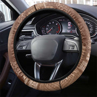 Polynesian Tribal Pattern Patchwork Picturesque Steering Wheel Cover Mocha LT7 - Polynesian Pride