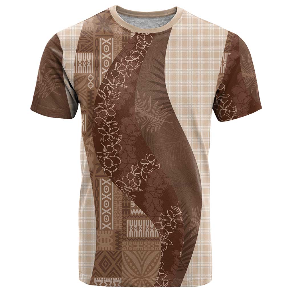 Polynesian Tribal Pattern Patchwork Picturesque T Shirt Mocha LT7 Mocha - Polynesian Pride