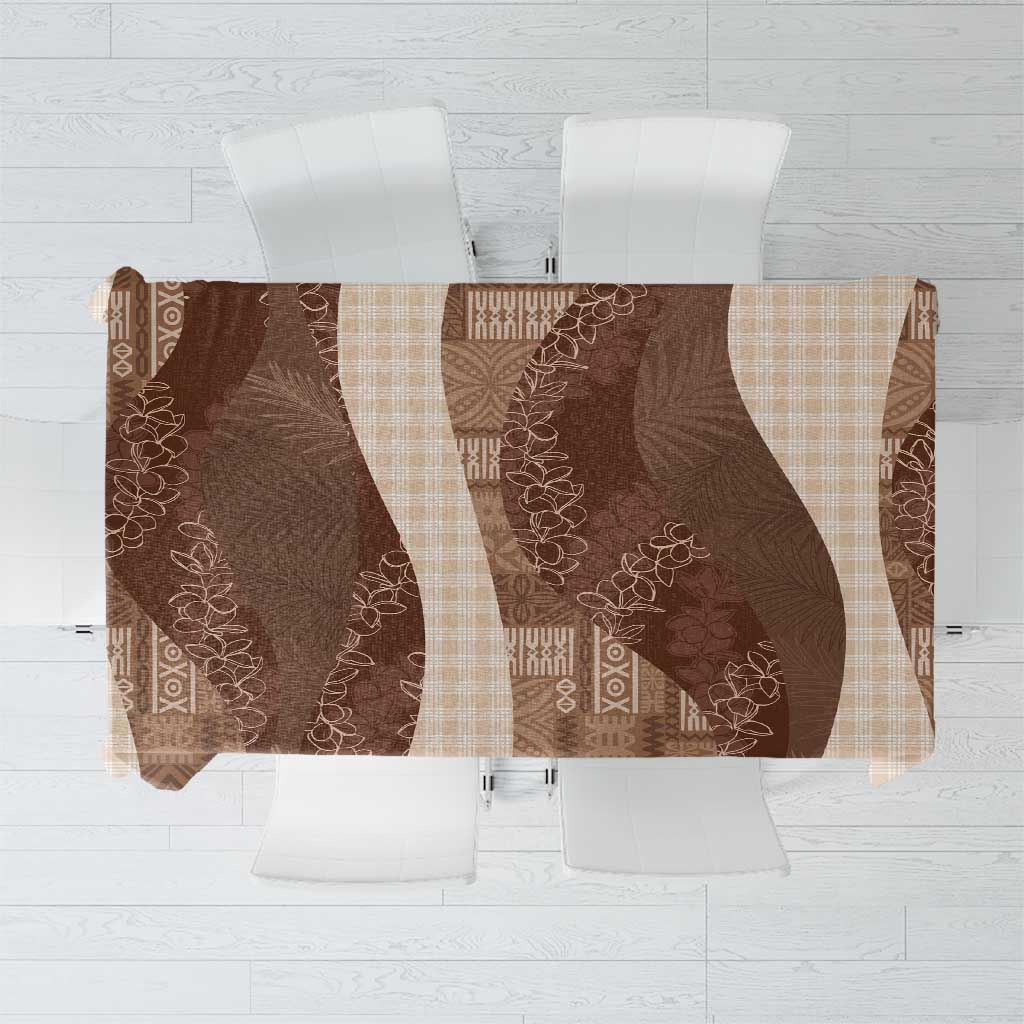 Polynesian Tribal Pattern Patchwork Picturesque Tablecloth Mocha LT7 Mocha - Polynesian Pride