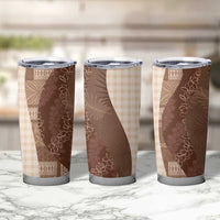 Polynesian Tribal Pattern Patchwork Picturesque Tumbler Cup Mocha LT7 - Polynesian Pride