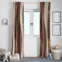 Polynesian Tribal Pattern Patchwork Picturesque Window Curtain Mocha LT7 - Polynesian Pride