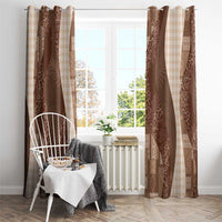 Polynesian Tribal Pattern Patchwork Picturesque Window Curtain Mocha LT7 - Polynesian Pride