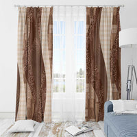 Polynesian Tribal Pattern Patchwork Picturesque Window Curtain Mocha LT7 - Polynesian Pride