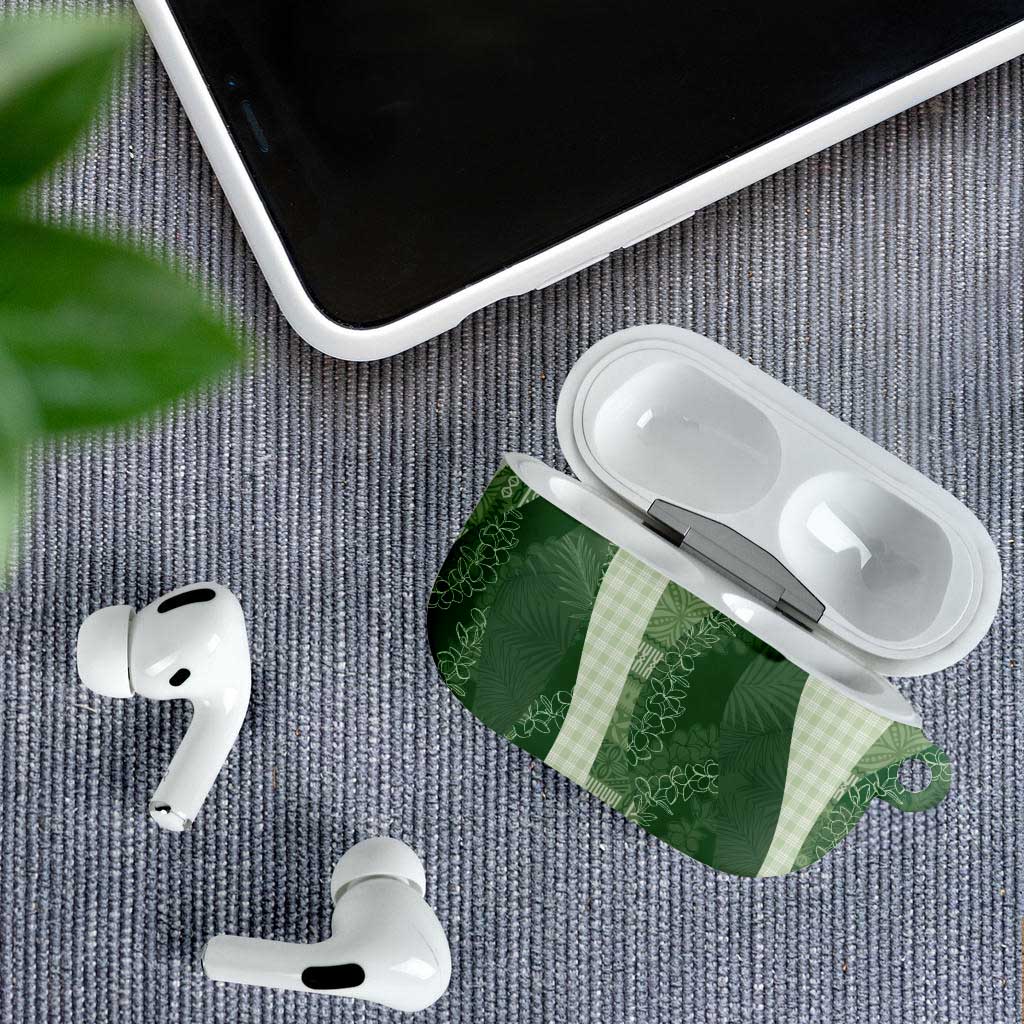 Polynesian Tribal Pattern Patchwork Picturesque AirPods Case Sage Green LT7 - Polynesian Pride
