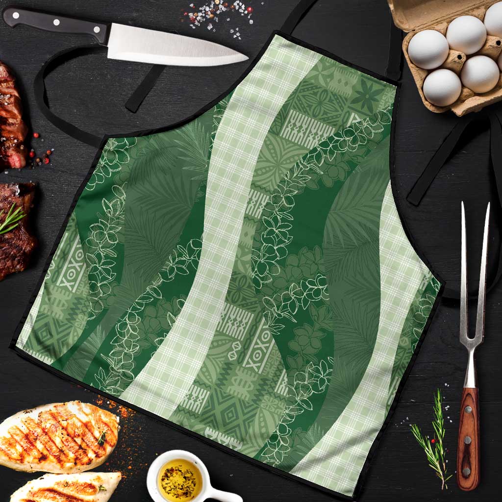 Polynesian Tribal Pattern Patchwork Picturesque Apron Sage Green LT7 Sage Green - Polynesian Pride