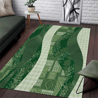 Polynesian Tribal Pattern Patchwork Picturesque Area Rug Sage Green LT7 Sage Green - Polynesian Pride