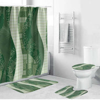 Polynesian Tribal Pattern Patchwork Picturesque Bathroom Set Sage Green LT7 Bathroom Set (4 pcs) Sage Green - Polynesian Pride