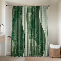 Polynesian Tribal Pattern Patchwork Picturesque Bathroom Set Sage Green LT7 Shower Curtain Only Sage Green - Polynesian Pride