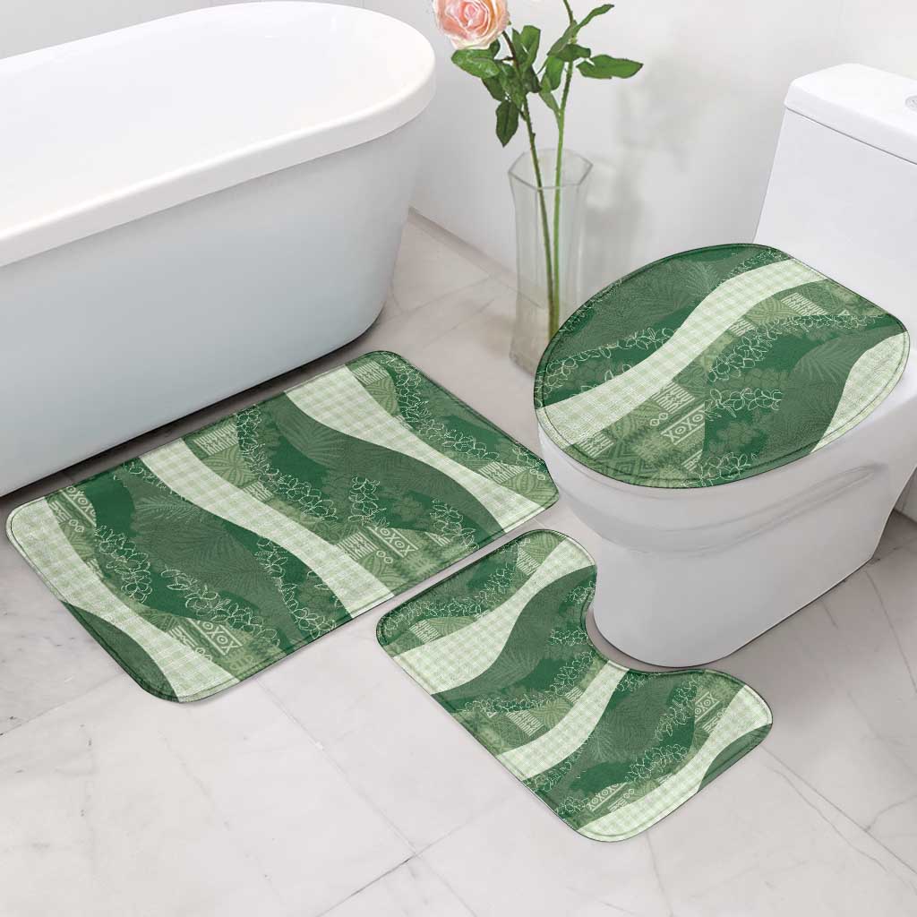 Polynesian Tribal Pattern Patchwork Picturesque Bathroom Set Sage Green LT7 - Polynesian Pride