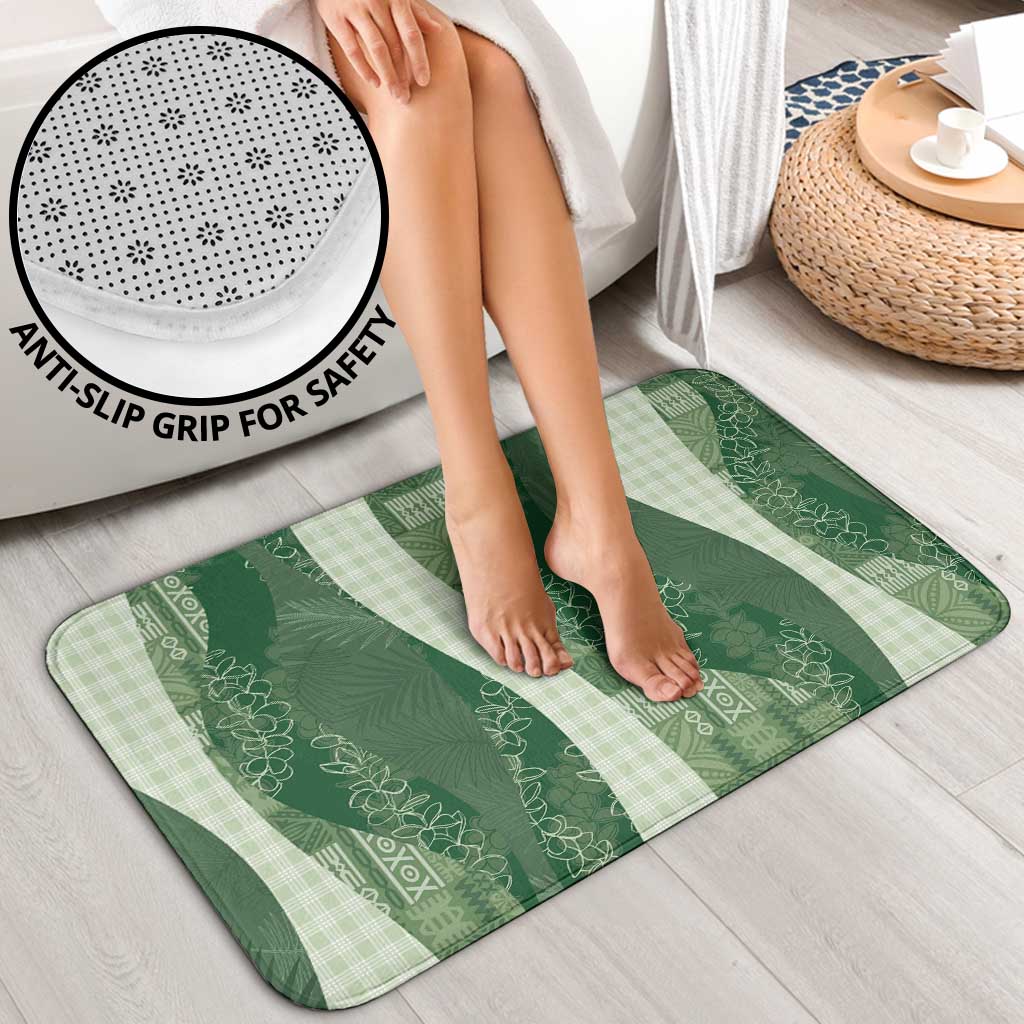Polynesian Tribal Pattern Patchwork Picturesque Bathroom Set Sage Green LT7 - Polynesian Pride
