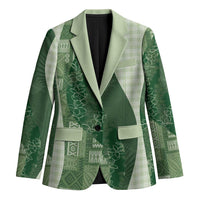 Polynesian Tribal Pattern Patchwork Picturesque Blazer Sage Green LT7 Unisex Sage Green - Polynesian Pride