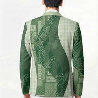 Polynesian Tribal Pattern Patchwork Picturesque Blazer Sage Green LT7 - Polynesian Pride