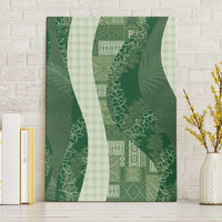 Polynesian Tribal Pattern Patchwork Picturesque Canvas Wall Art Sage Green LT7 Without Frame Sage Green - Polynesian Pride